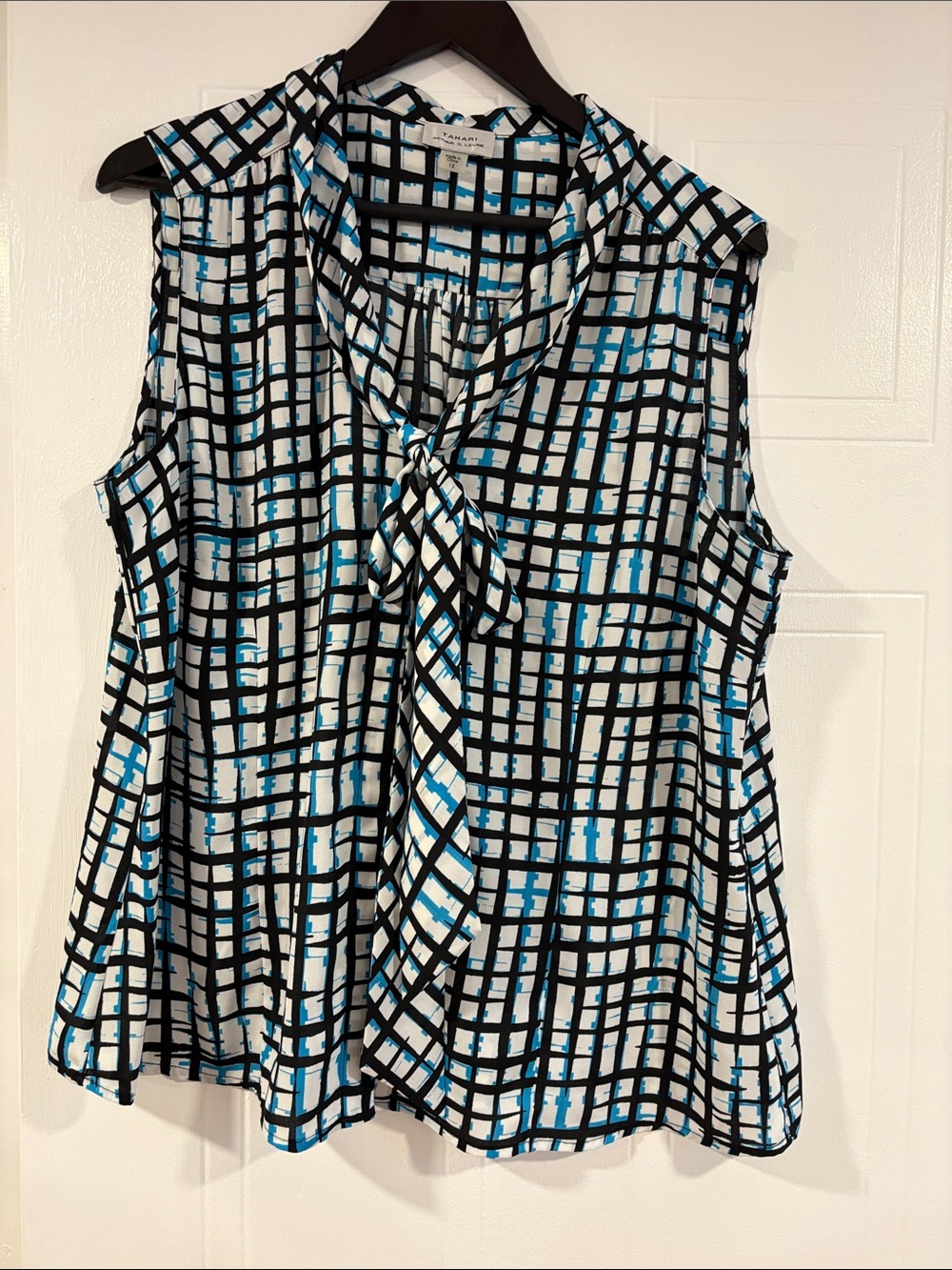 Tahari Sleeveless Tie-Neck Blouse